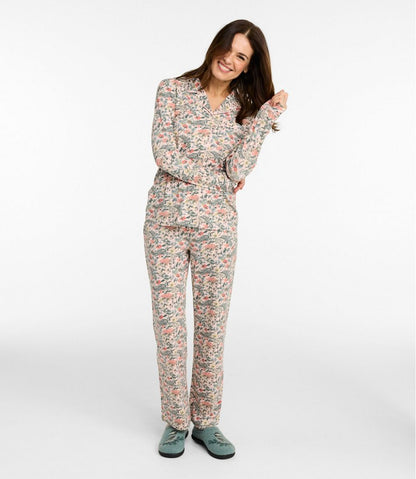 Women's Super-Soft Shrink-Free Pajama Set, Button-Front L.L.Bean Popular