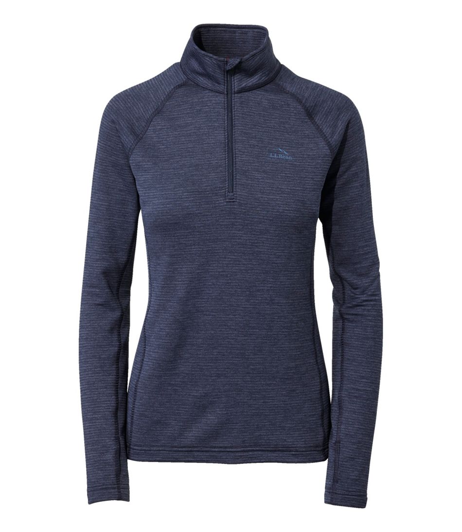 Women's L.L.Bean Midweight Base Layer Crew Top, 1/4 Zip L.L.Bean Featured
