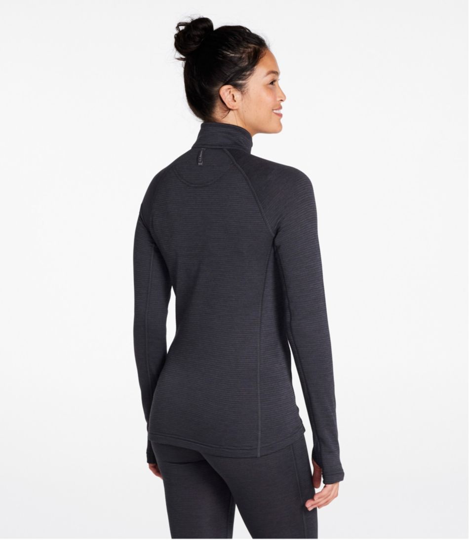 Women's L.L.Bean Midweight Base Layer Crew Top, 1/4 Zip L.L.Bean Featured