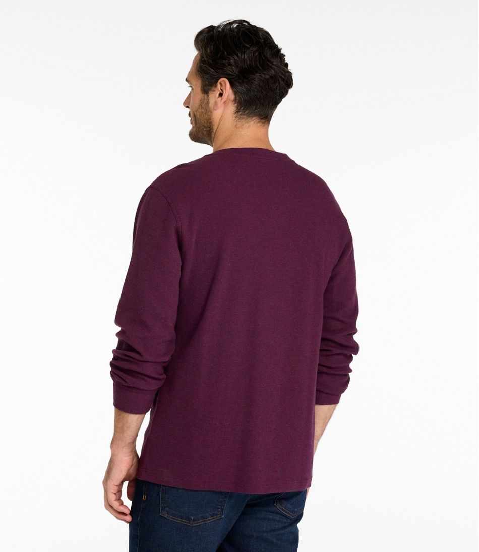 Men's Unshrinkable Mini-Waffle Henley, Long-Sleeve Traditional Fit L.L.Bean Top Pick