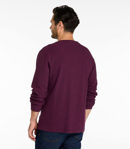 Men's Unshrinkable Mini-Waffle Henley, Long-Sleeve Traditional Fit L.L.Bean Top Pick