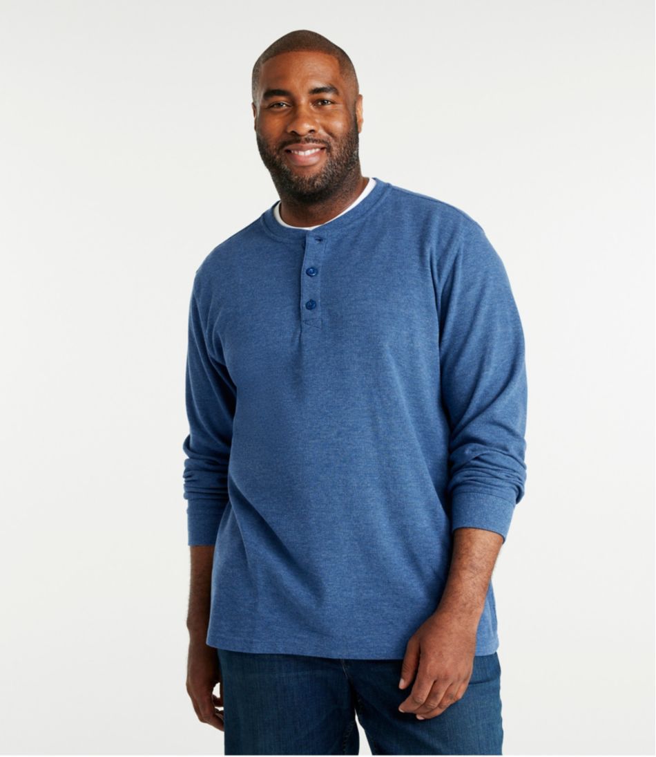 Men's Unshrinkable Mini-Waffle Henley, Long-Sleeve Traditional Fit L.L.Bean Top Pick