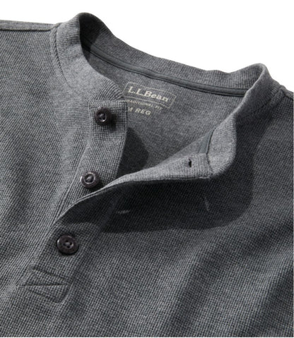 Men's Unshrinkable Mini-Waffle Henley, Long-Sleeve Traditional Fit L.L.Bean Top Pick