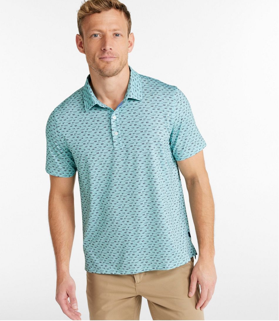 Men's Comfort Stretch Performance® Party Polo, Slightly Fitted, Short-Sleeve, Print L.L.Bean Classic