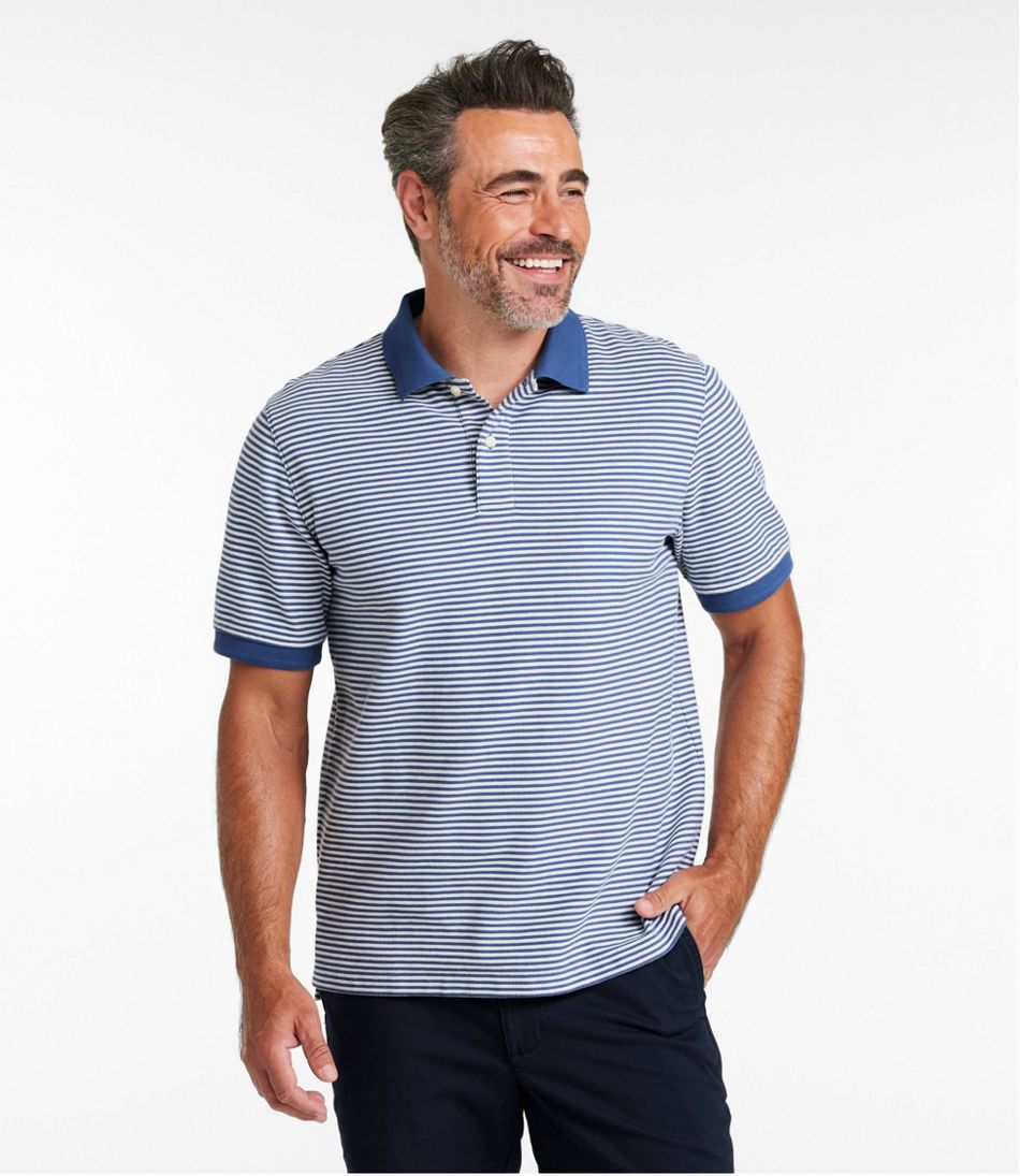 Men's Premium Double L® Polo, Banded Short-Sleeve Without Pocket Stripe L.L.Bean New