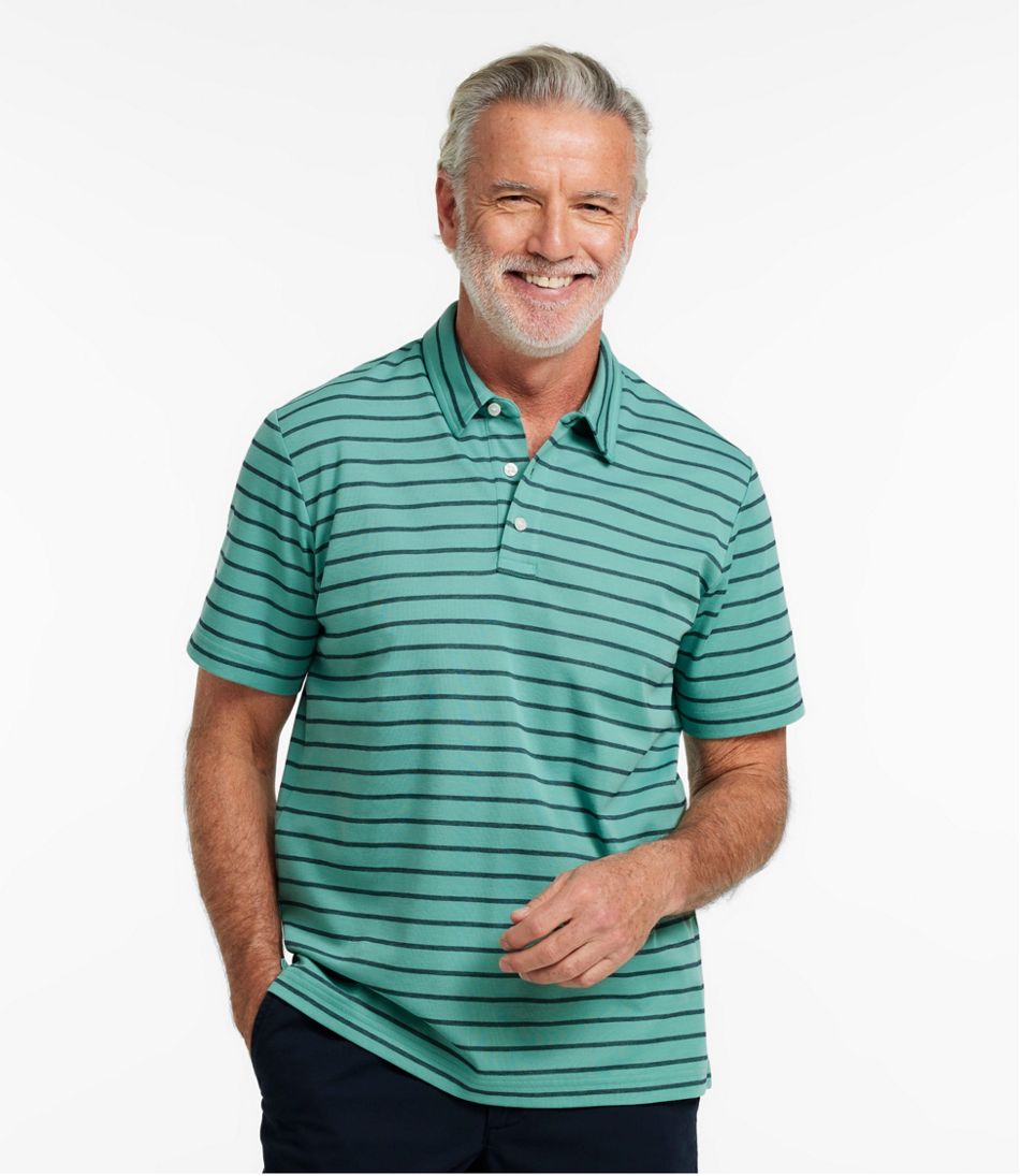 Men's Comfort Stretch Performance® Polo, Short-Sleeve, Slightly Fitted, Stripe L.L.Bean Essential