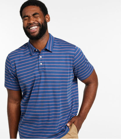 Men's Comfort Stretch Performance® Polo, Short-Sleeve, Slightly Fitted, Stripe L.L.Bean Essential