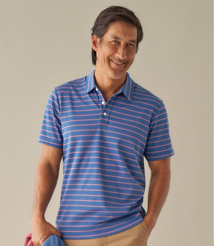 Men's Comfort Stretch Performance® Polo, Short-Sleeve, Slightly Fitted, Stripe L.L.Bean Essential