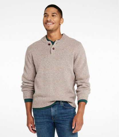 Men's L.L.Bean Classic Ragg Wool Sweater, Henley L.L.Bean Recommended