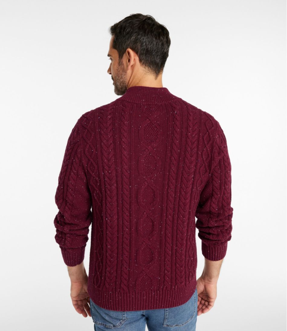 Men's Bean's Heritage Soft Cotton Fisherman Sweater, Button-Mock L.L.Bean Featured