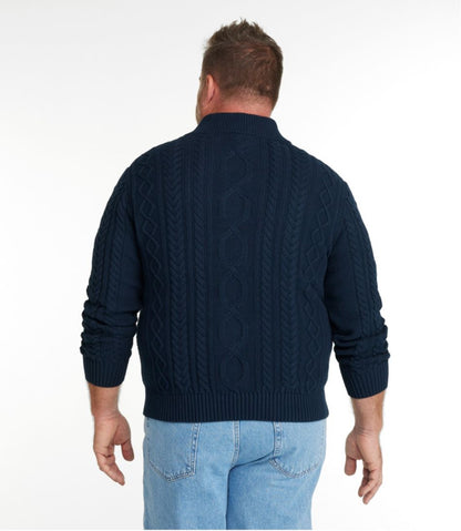 Men's Bean's Heritage Soft Cotton Fisherman Sweater, Button-Mock L.L.Bean Featured