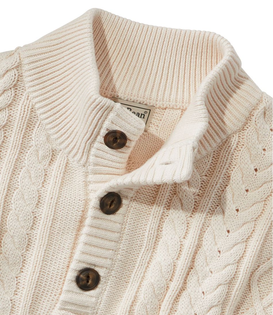 Men's Bean's Heritage Soft Cotton Fisherman Sweater, Button-Mock L.L.Bean Featured