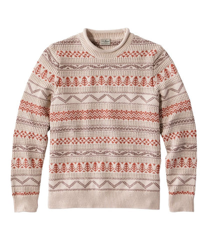 Men's L.L.Bean Organic Cotton Waffle Sweater, Crewneck, Fair Isle L.L.Bean Classic