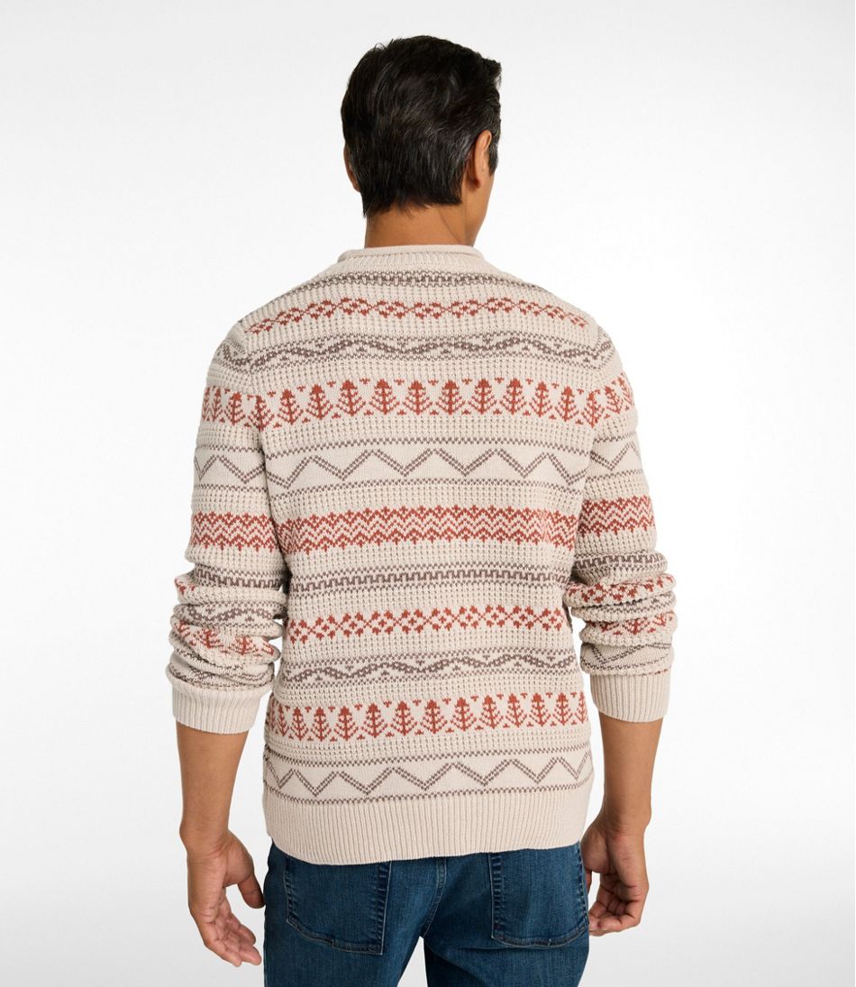 Men's L.L.Bean Organic Cotton Waffle Sweater, Crewneck, Fair Isle L.L.Bean Classic