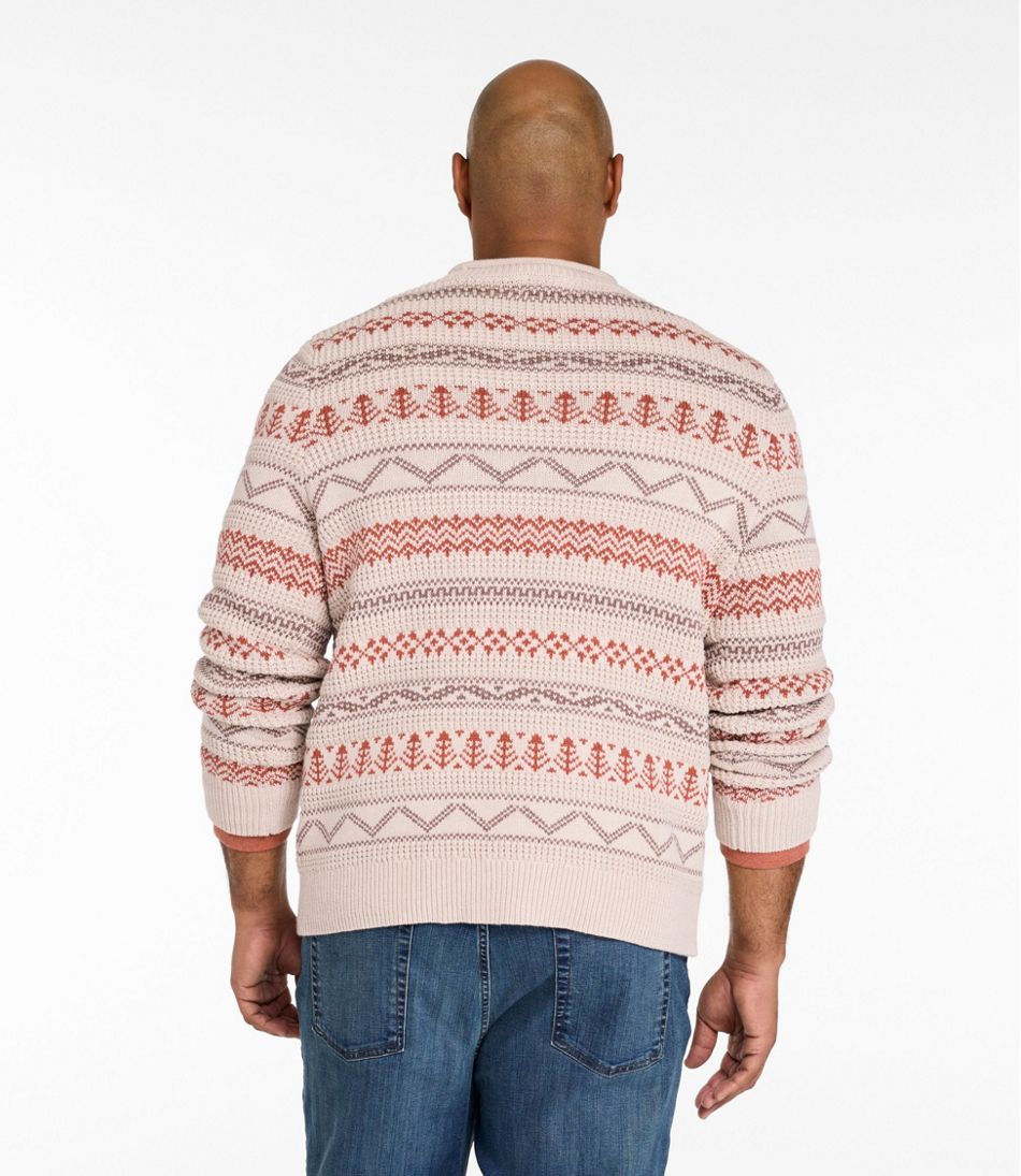 Men's L.L.Bean Organic Cotton Waffle Sweater, Crewneck, Fair Isle L.L.Bean Classic