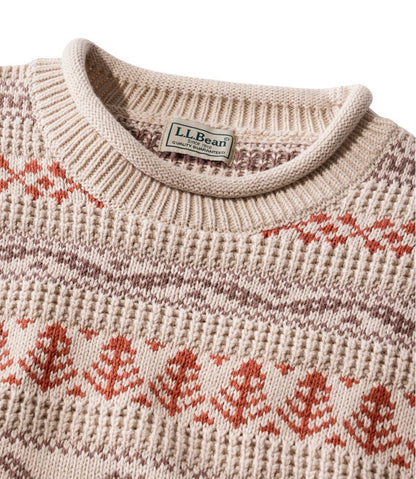 Men's L.L.Bean Organic Cotton Waffle Sweater, Crewneck, Fair Isle L.L.Bean Classic