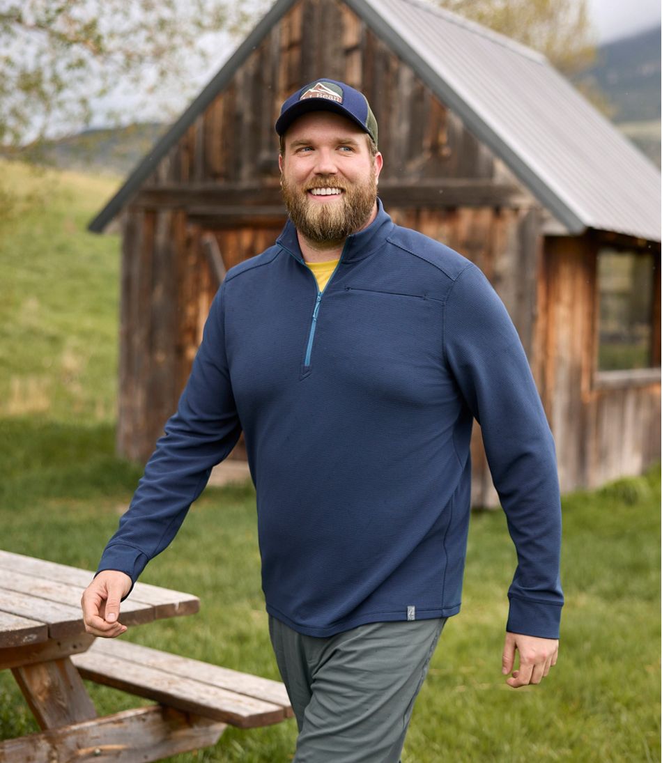 Men's VentureStretch Ottoman-Rib Pullover, Quarter-Zip L.L.Bean Essential
