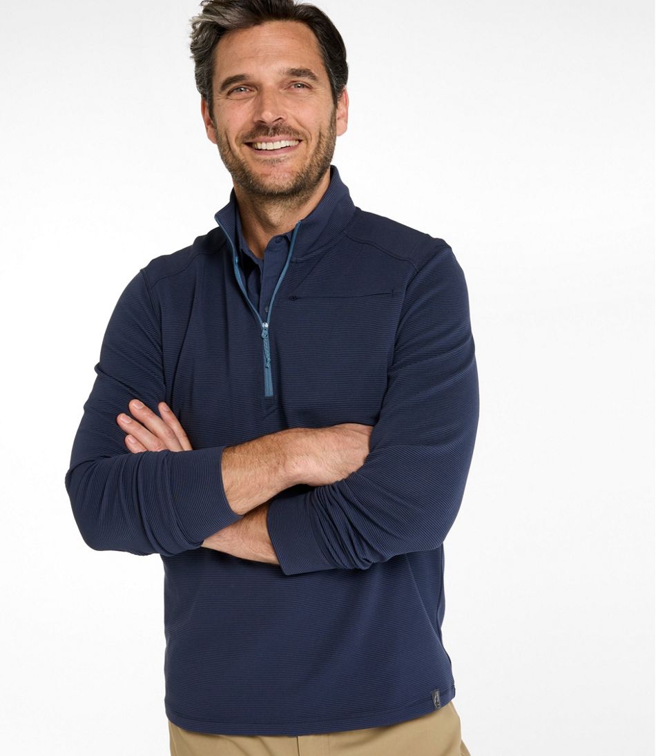 Men's VentureStretch Ottoman-Rib Pullover, Quarter-Zip L.L.Bean Essential