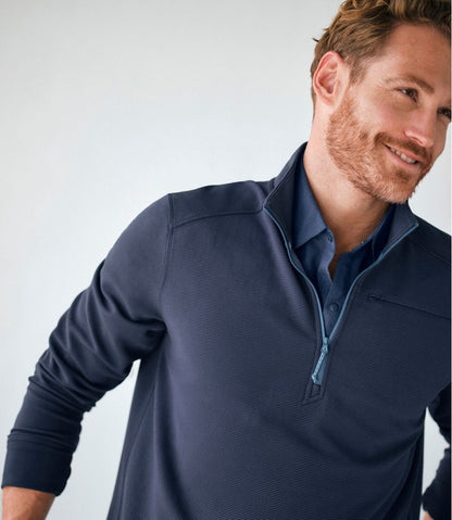 Men's VentureStretch Ottoman-Rib Pullover, Quarter-Zip L.L.Bean Essential