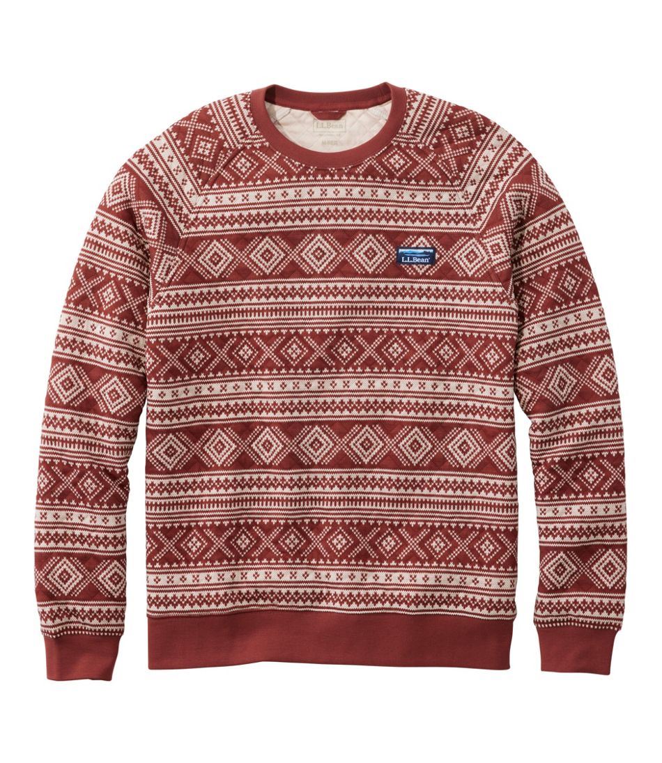 Men's Bean's Quilted Sweatshirt, Crewneck, Print L.L.Bean Essential
