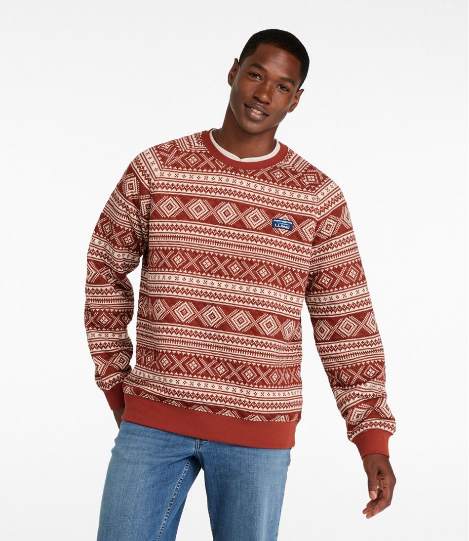 Men's Bean's Quilted Sweatshirt, Crewneck, Print L.L.Bean Essential