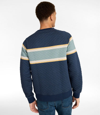 Men's Quilted Sweatshirt, Crewneck, Stripe L.L.Bean Featured