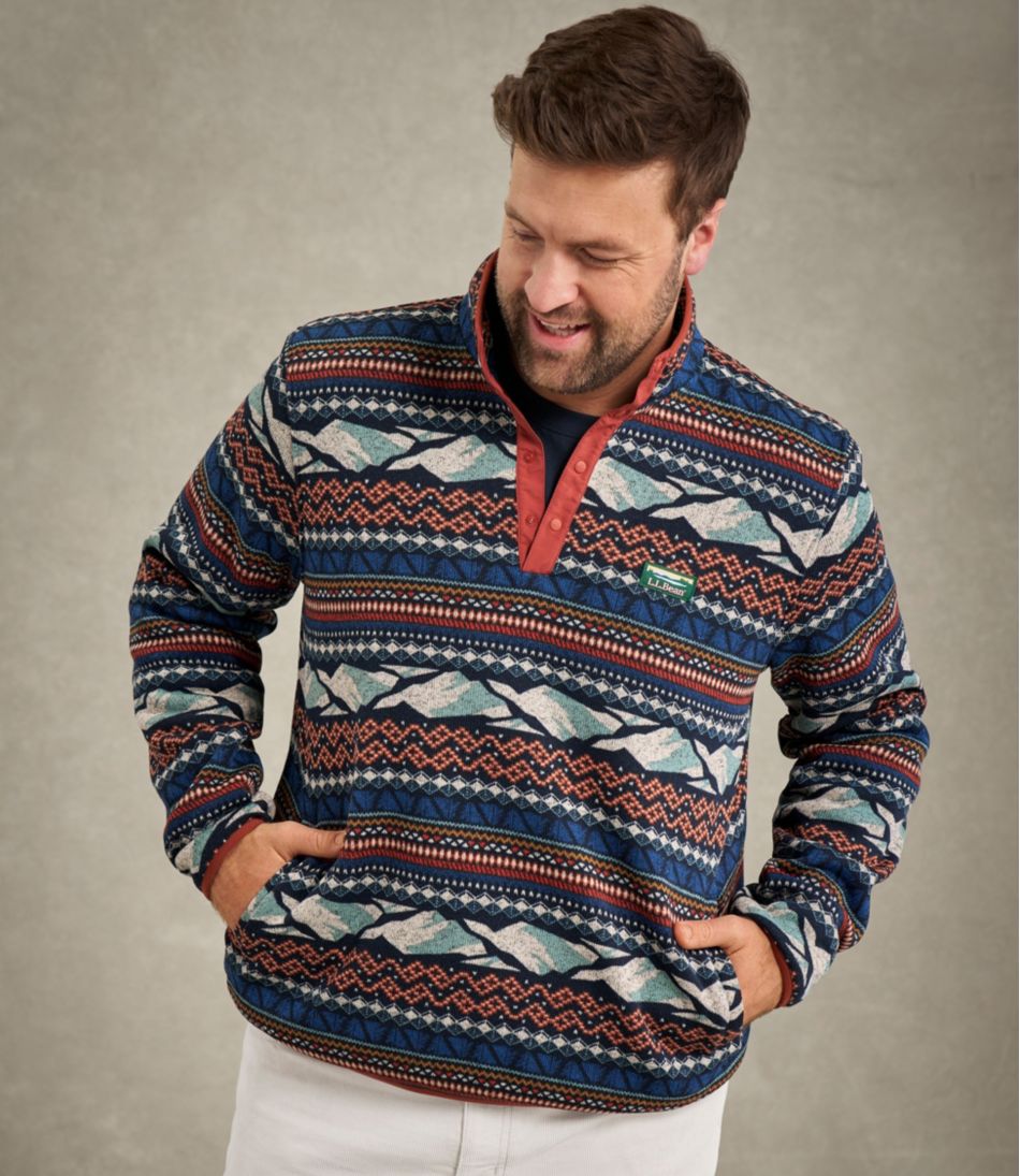 Men's L.L.Bean Sweater Fleece Pullover, Print L.L.Bean Essential