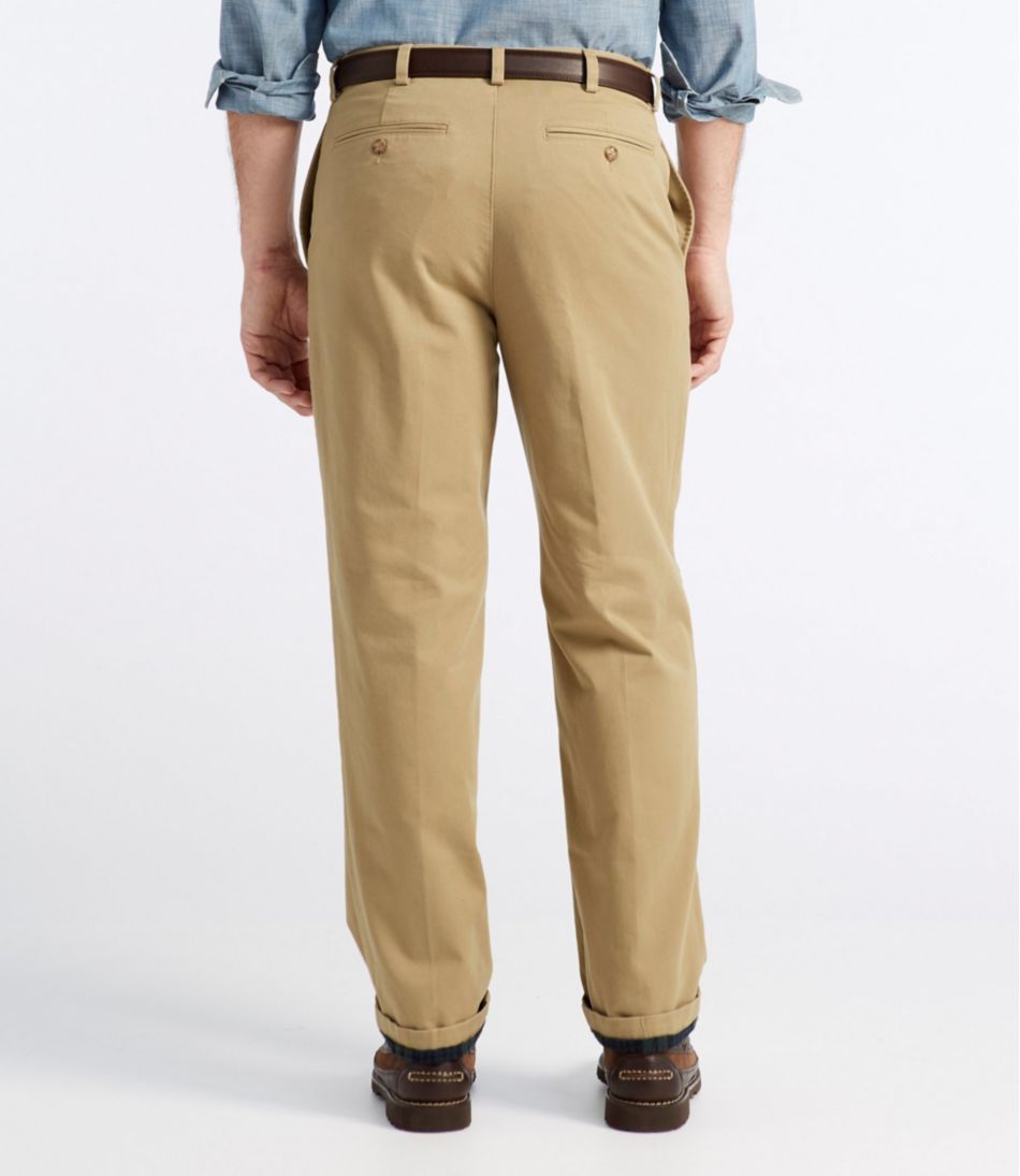 Men's Double L® Chinos, Natural Fit, Plain Front, Flannel-Lined L.L.Bean Featured