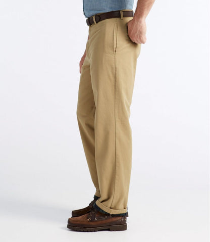 Men's Double L® Chinos, Natural Fit, Plain Front, Flannel-Lined L.L.Bean Featured