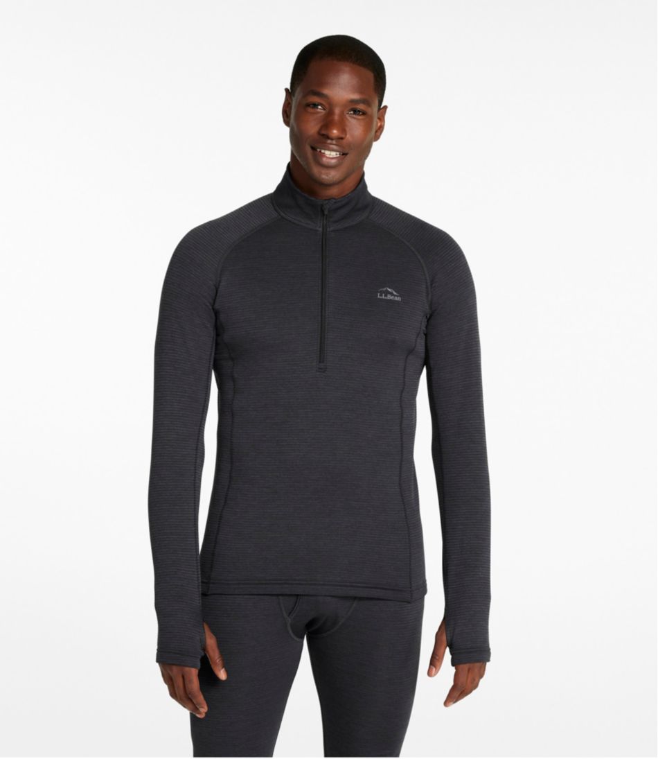 Men's L.L.Bean Midweight Base Layer Crew Top, 1/4 Zip L.L.Bean New
