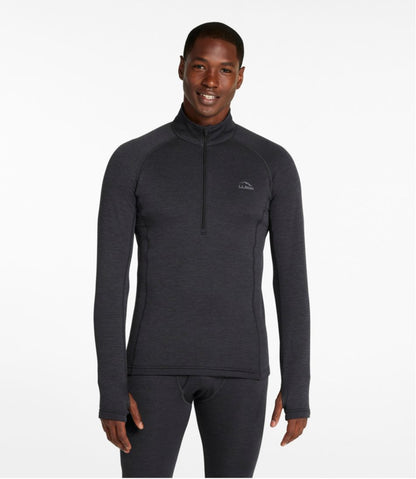 Men's L.L.Bean Midweight Base Layer Crew Top, 1/4 Zip L.L.Bean New