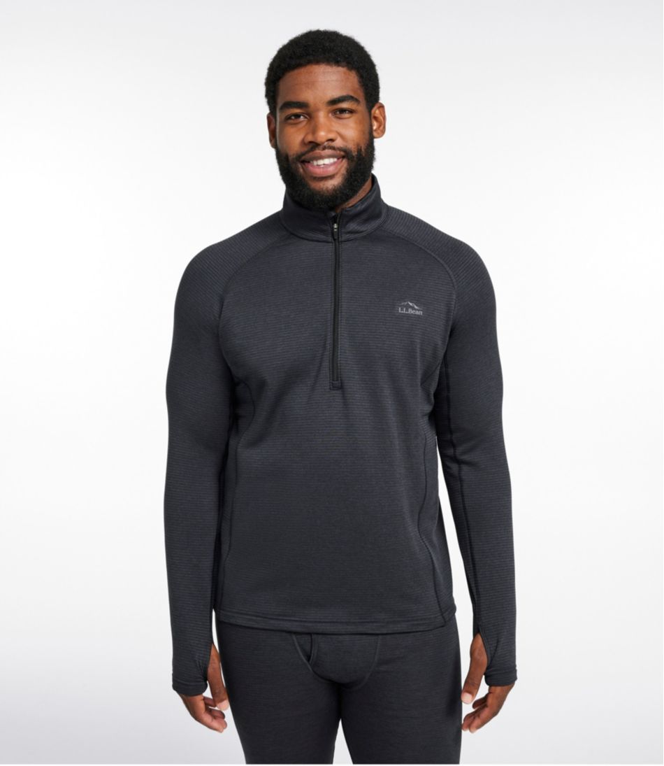 Men's L.L.Bean Midweight Base Layer Crew Top, 1/4 Zip L.L.Bean New
