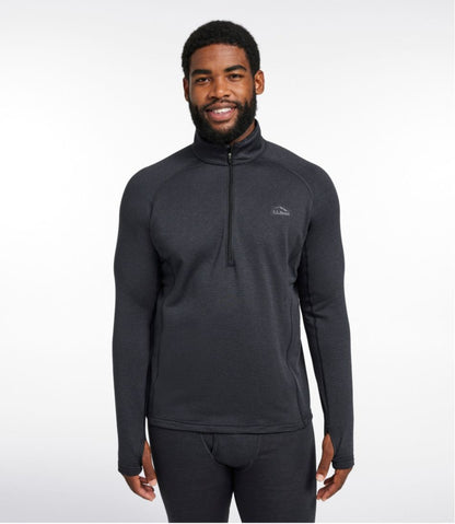 Men's L.L.Bean Midweight Base Layer Crew Top, 1/4 Zip L.L.Bean New