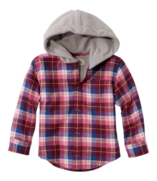 Toddlers' Fleece-Lined Flannel Shirt, Hooded L.L.Bean Featured