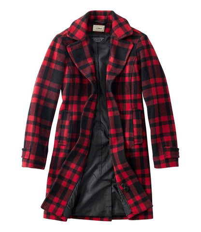 Women's Classic Lambswool Polo Coat, Three-Quarter, Pattern L.L.Bean Classic