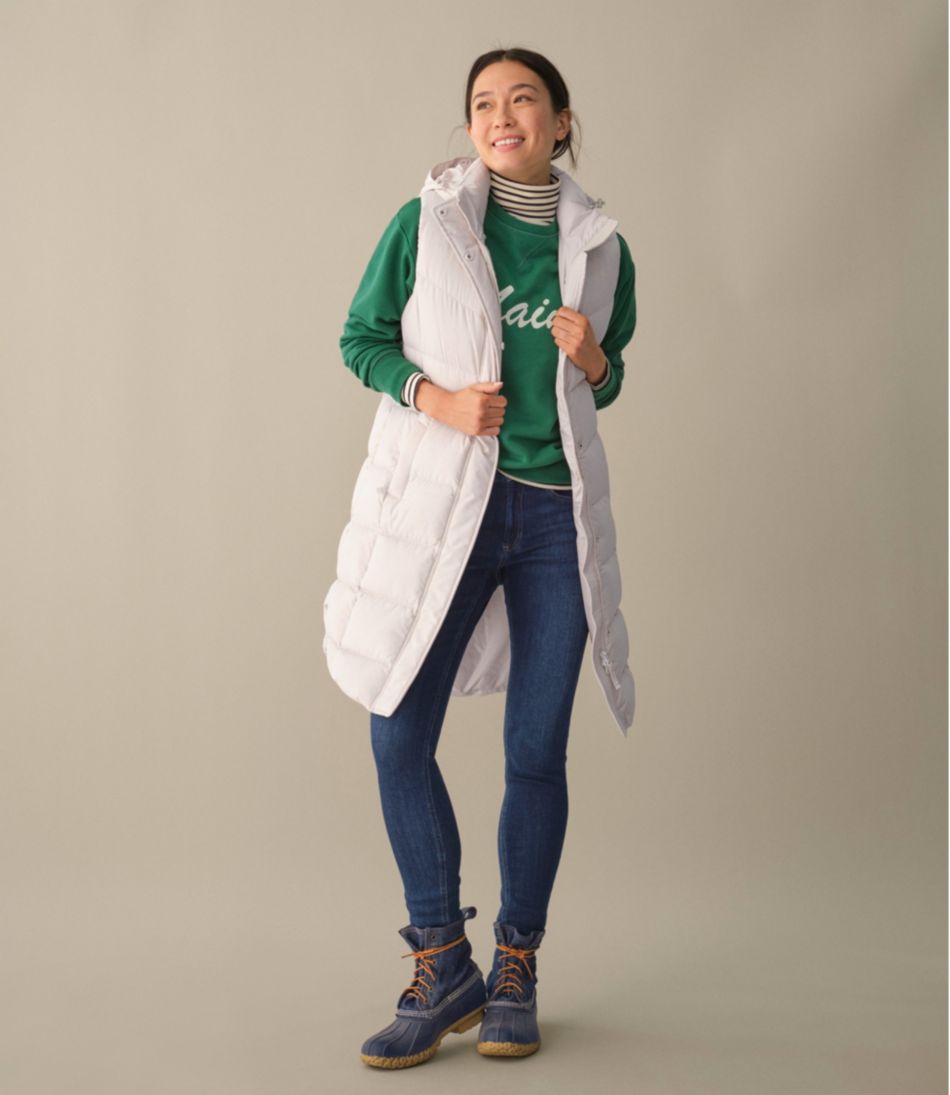 Women's Popham Puffer Long Vest L.L.Bean New