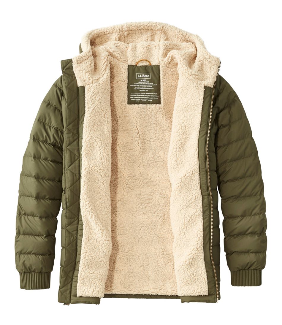 Men's Mountain Classic Down Hooded Jacket, Sherpa-Lined L.L.Bean Essential