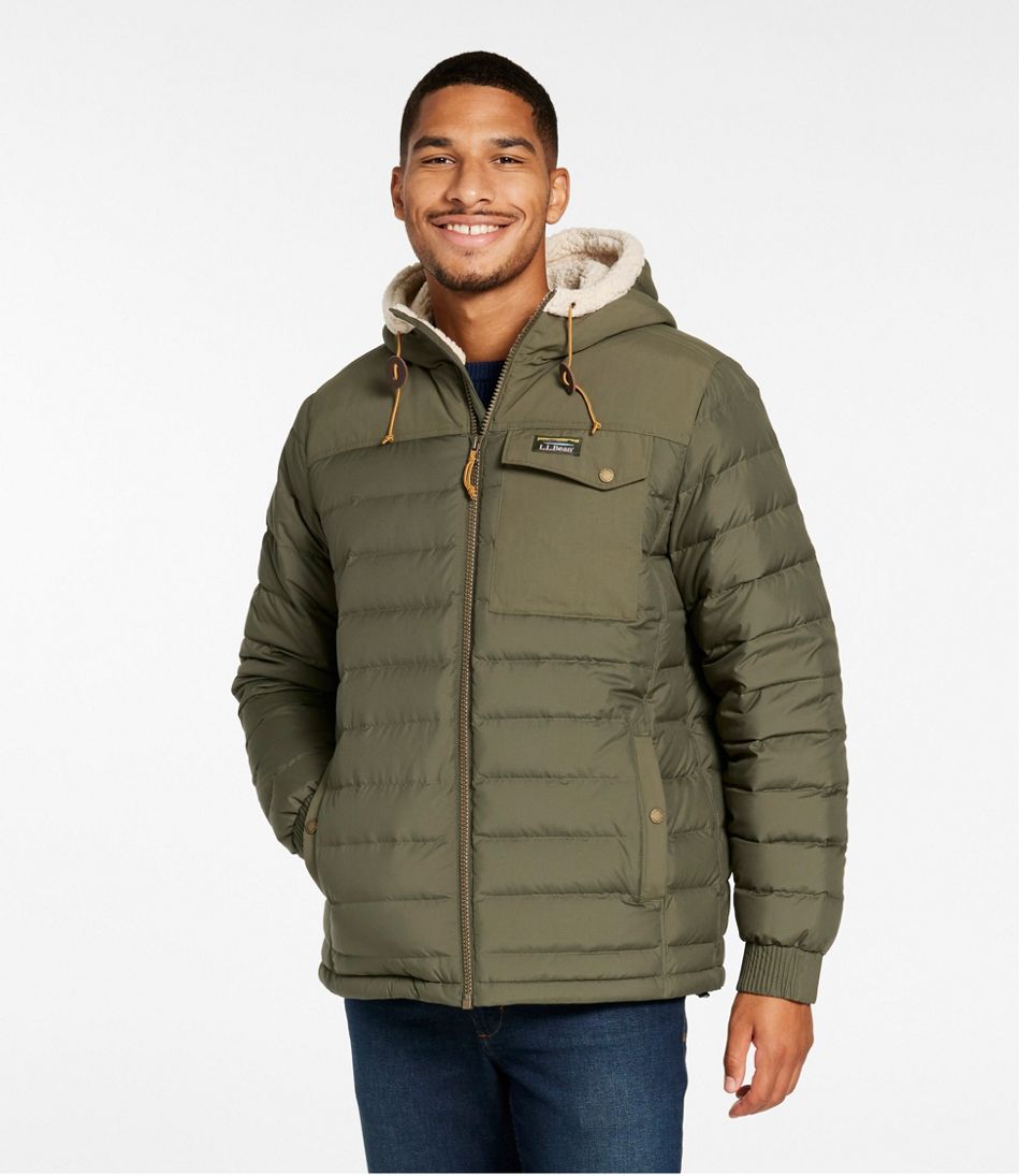 Men's Mountain Classic Down Hooded Jacket, Sherpa-Lined L.L.Bean Essential