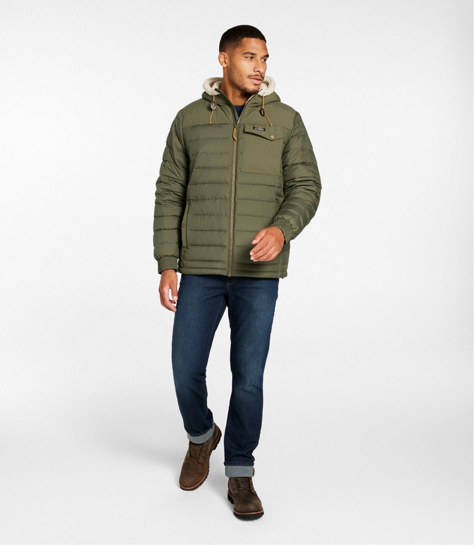 Men's Mountain Classic Down Hooded Jacket, Sherpa-Lined L.L.Bean Essential
