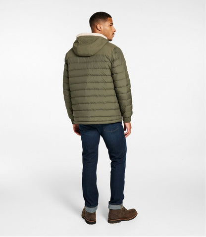 Men's Mountain Classic Down Hooded Jacket, Sherpa-Lined L.L.Bean Essential