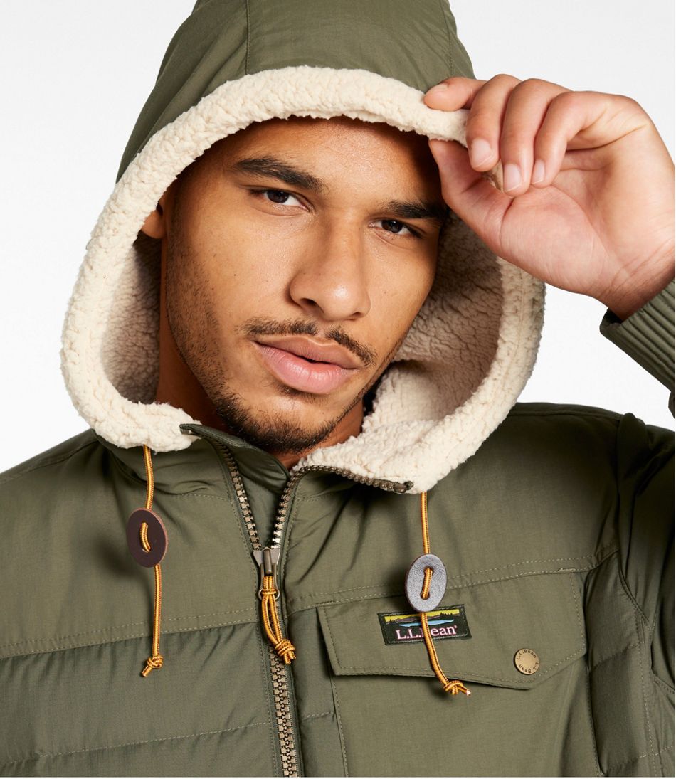 Men's Mountain Classic Down Hooded Jacket, Sherpa-Lined L.L.Bean Essential