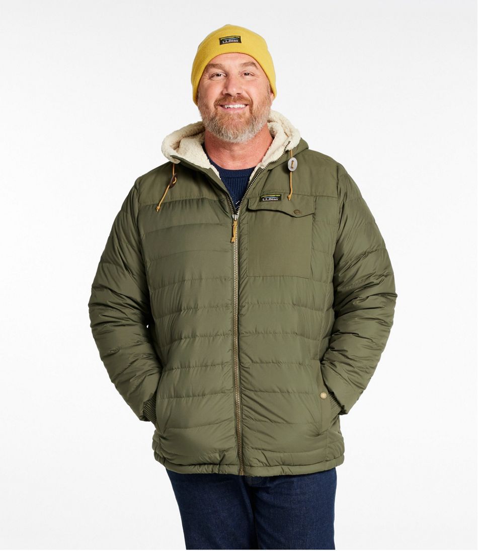 Men's Mountain Classic Down Hooded Jacket, Sherpa-Lined L.L.Bean Essential
