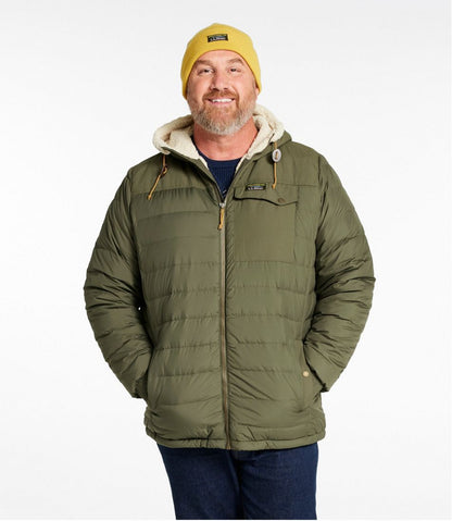 Men's Mountain Classic Down Hooded Jacket, Sherpa-Lined L.L.Bean Essential