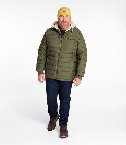 Men's Mountain Classic Down Hooded Jacket, Sherpa-Lined L.L.Bean Essential