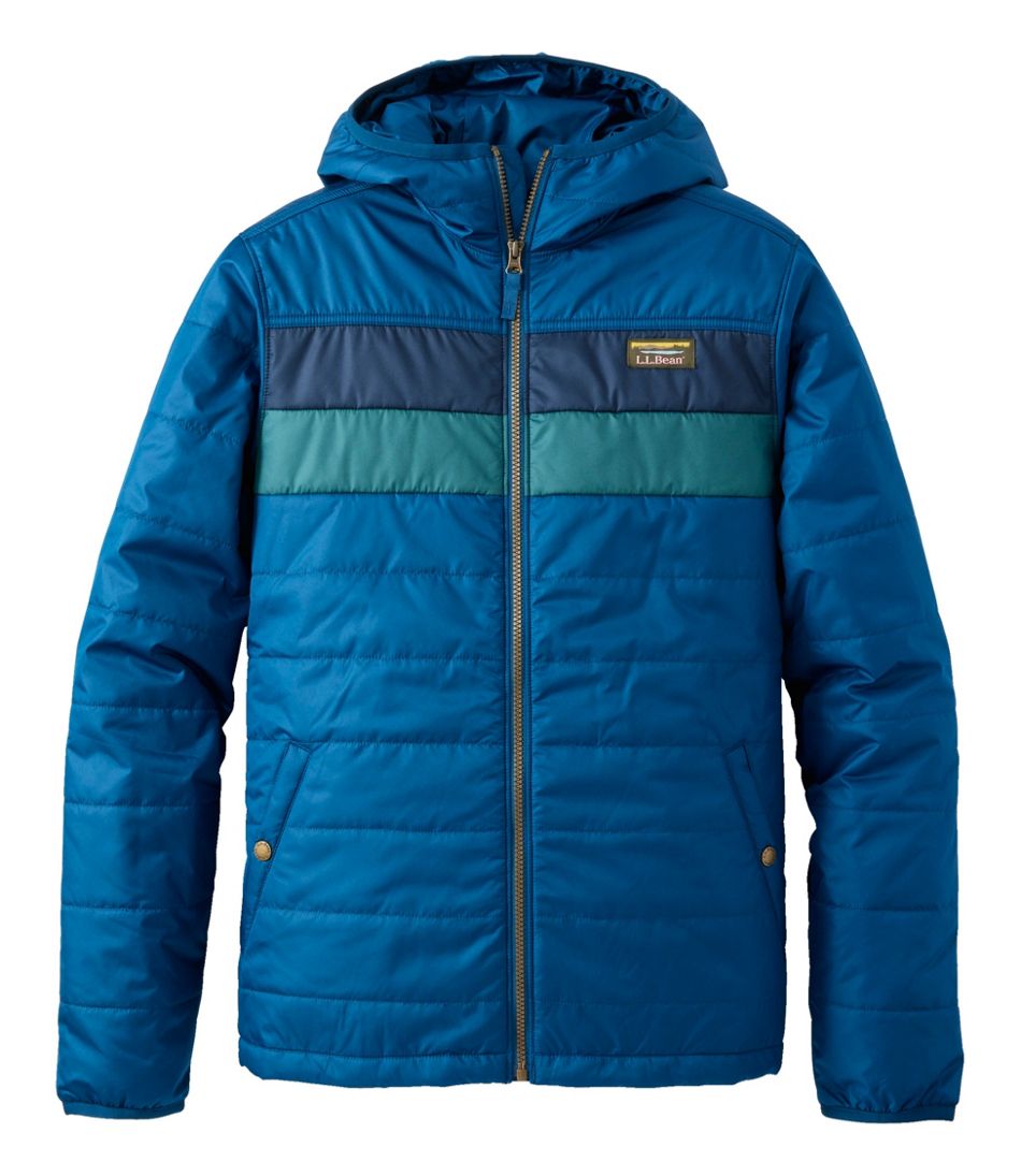 Men's Mountain Classic Puffer Hooded Jacket, Colorblock L.L.Bean Value