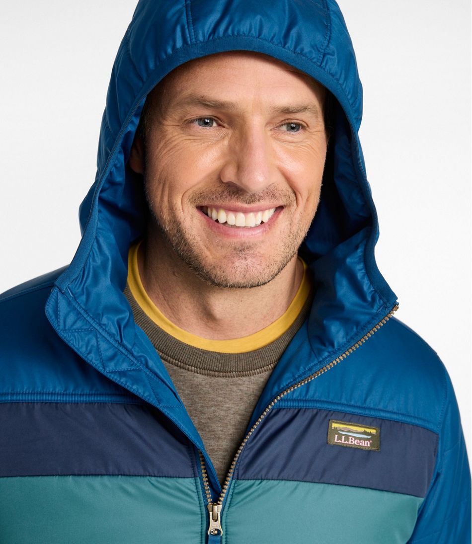 Men's Mountain Classic Puffer Hooded Jacket, Colorblock L.L.Bean Value