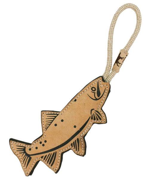 Natural Leather and Wool Fish Dog Tug Toy L.L.Bean Everyday