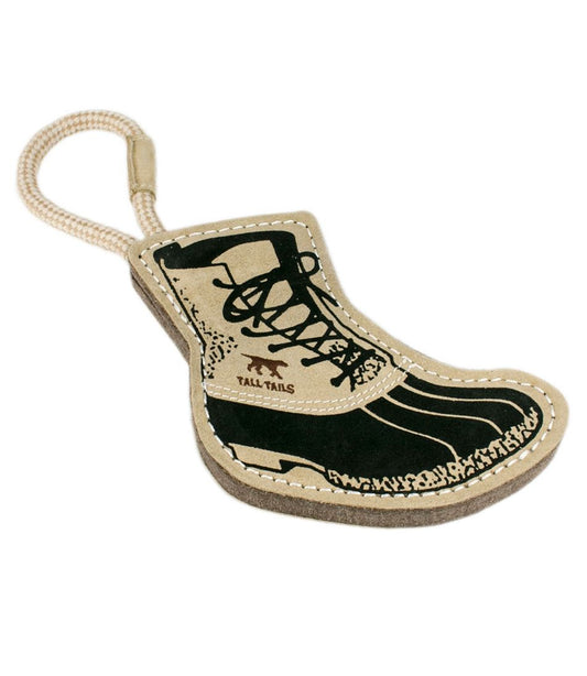 Natural Leather and Wool Bean Boot Tug Dog Toy L.L.Bean Trending