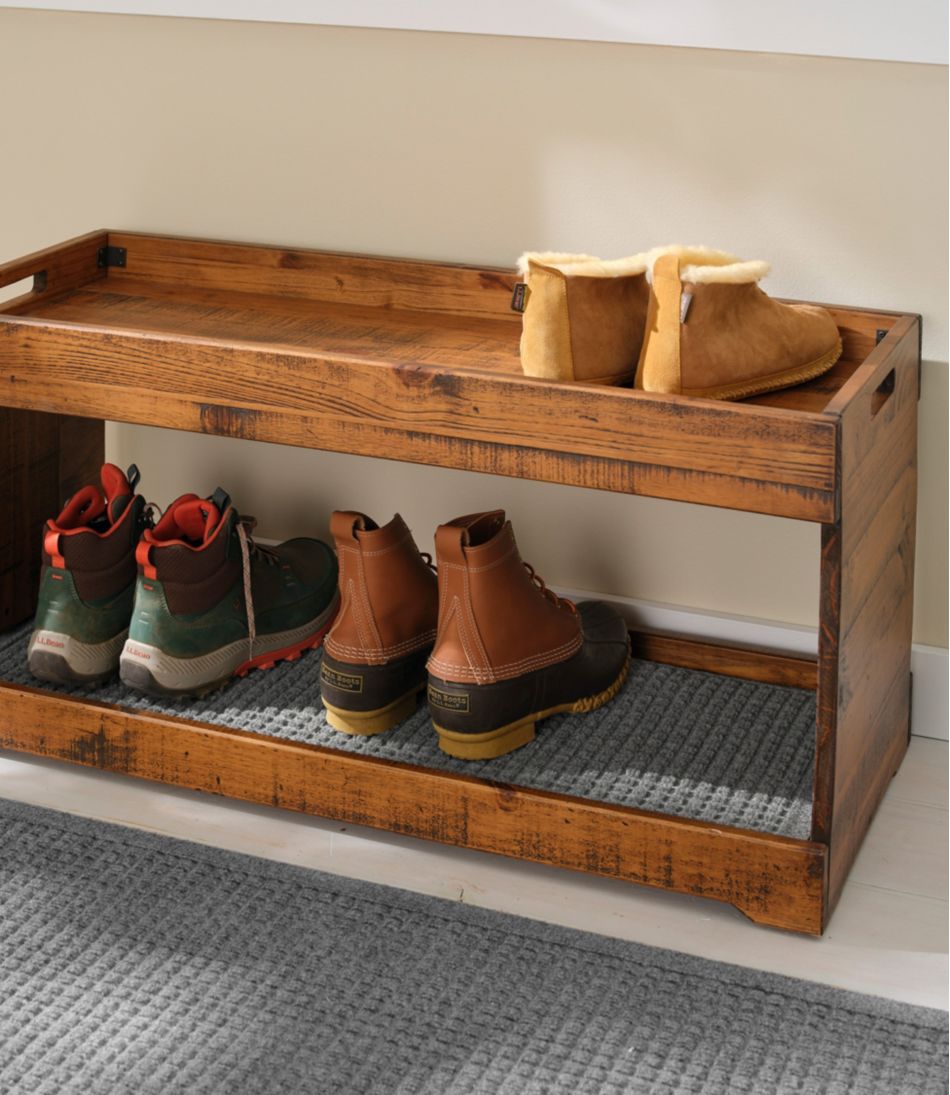 Rustic Wooden Two Tier Boot Tray L.L.Bean Recommended