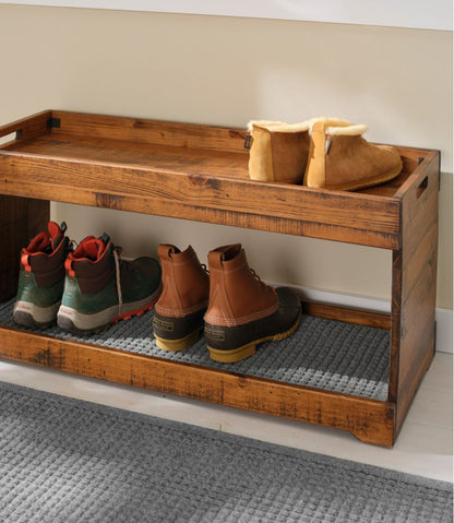 Rustic Wooden Two Tier Boot Tray L.L.Bean Recommended